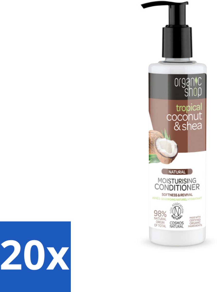 Organic Shop - Coconut & Shea Conditioner - Verzorgend en Voedend - 280 ml - Bulkverpakking - 20 stuks