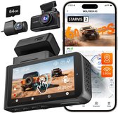 Wolfbox X3 Touch 3CH 2K Wifi Gps 64gb dashcam - Camera voor + achter - 3,0 inch touchscreen Lcd - Wifi en Gps - Parkeermodus - 2K resolutie - 64gb Micro SD kaart - dashcam voor auto