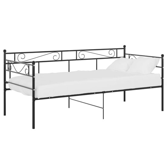 vidaXL Nom du canapé-lit - Canapés-lits - 206,5x185x89,5 cm - Métal Zwart - Panneau latéral inclus - Construction robuste - Geen matelas - Assemblage requis - Lit