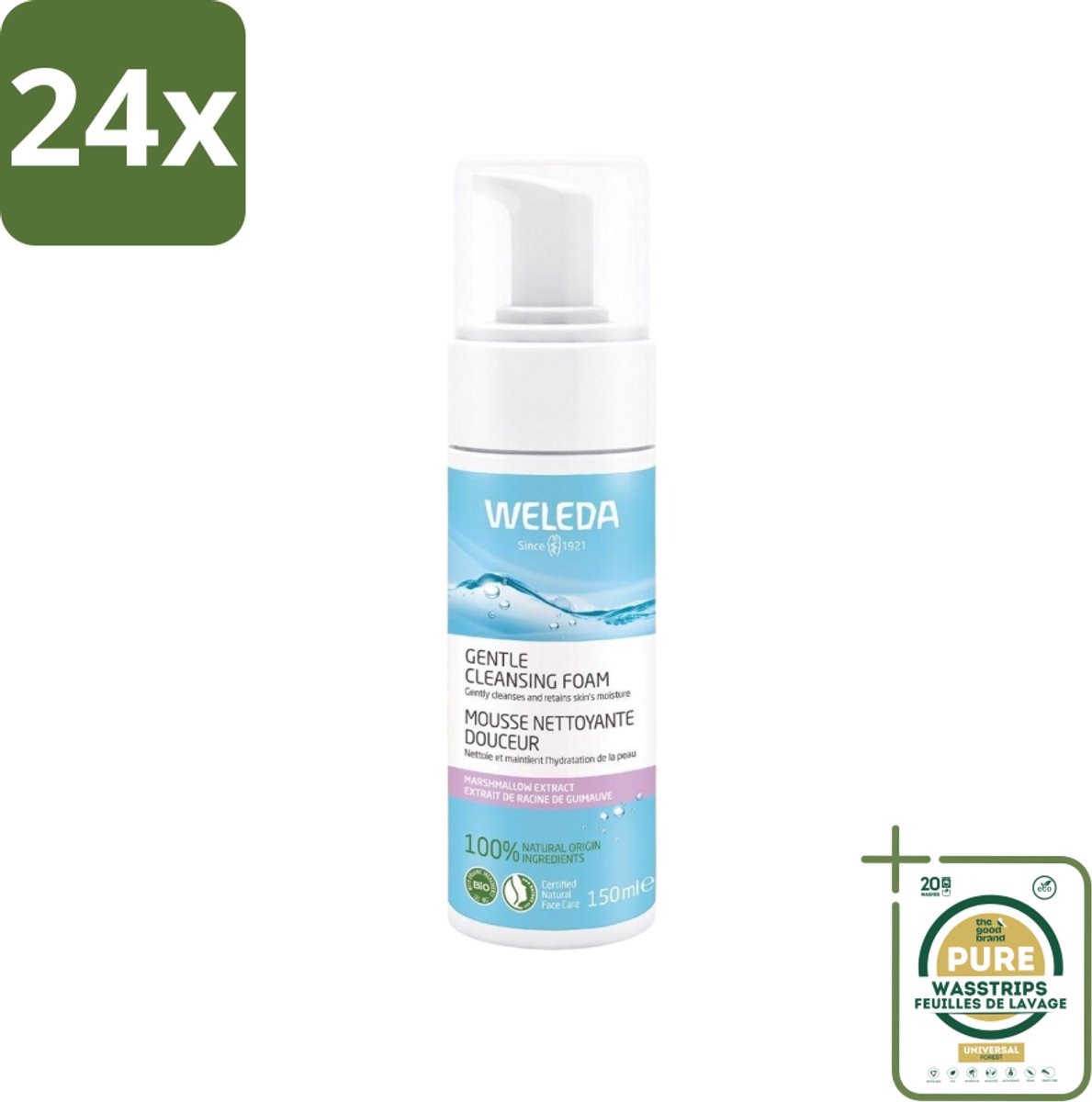 WELEDA - Reinigingsmousse - Mild - 150 ml - Voordeelverpakking - 24 stuks - Normale huid - Gemengde huid