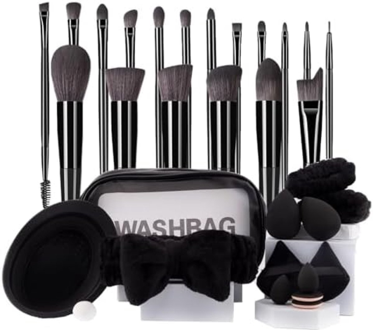 PromoHome Complete Make-up Kwastenset - 31 Delige Professionele Set met Opbergtas