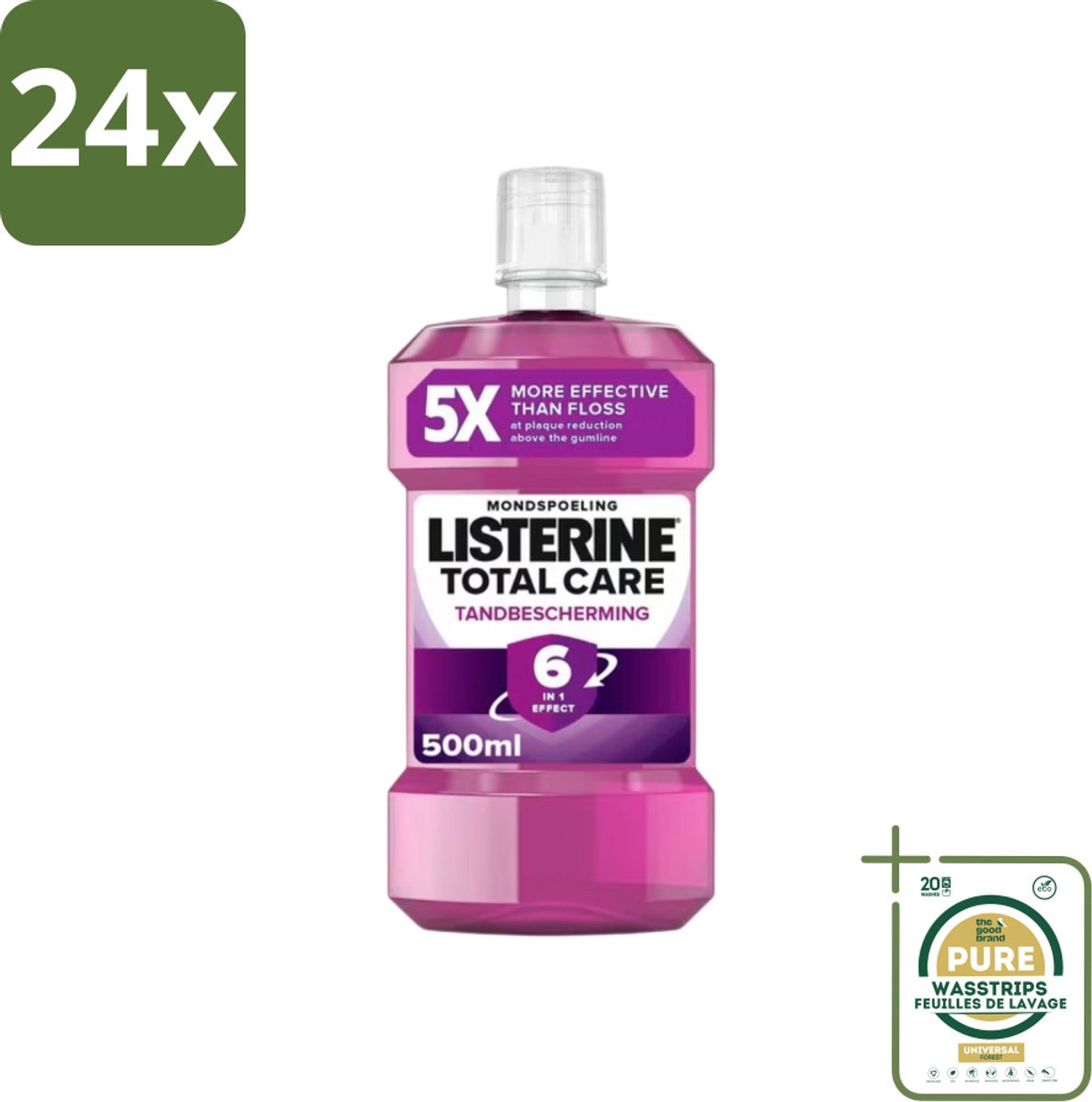 Listerine – Mondwater – Total Care – Tandbescherming – 500 ml - Voordeelverpakking - 24 stuks - Tanden - Tandvlees