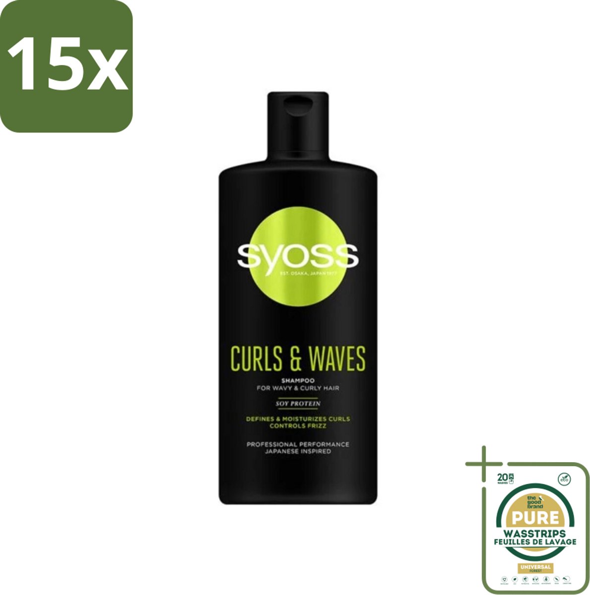 15 x SYOSS - Rizos Pro Rizos Pro - Shampoo - Langdurige Styling - 440ml - Grootverpakking - Krullend Haar Shampoo - Kruldefinitie Shampoo - Krulshampoo - Krulshampoo Voor Krullen - Krulshampoo Voor Krulhaar