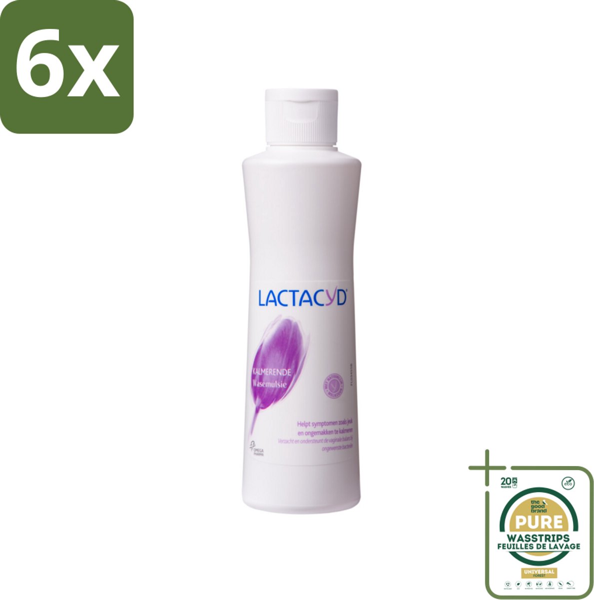 Lactacyd – Kalmerend – Verzachtend – 250 ml - Voordeelverpakking - 6 stuks - Roodheid - Irritatie