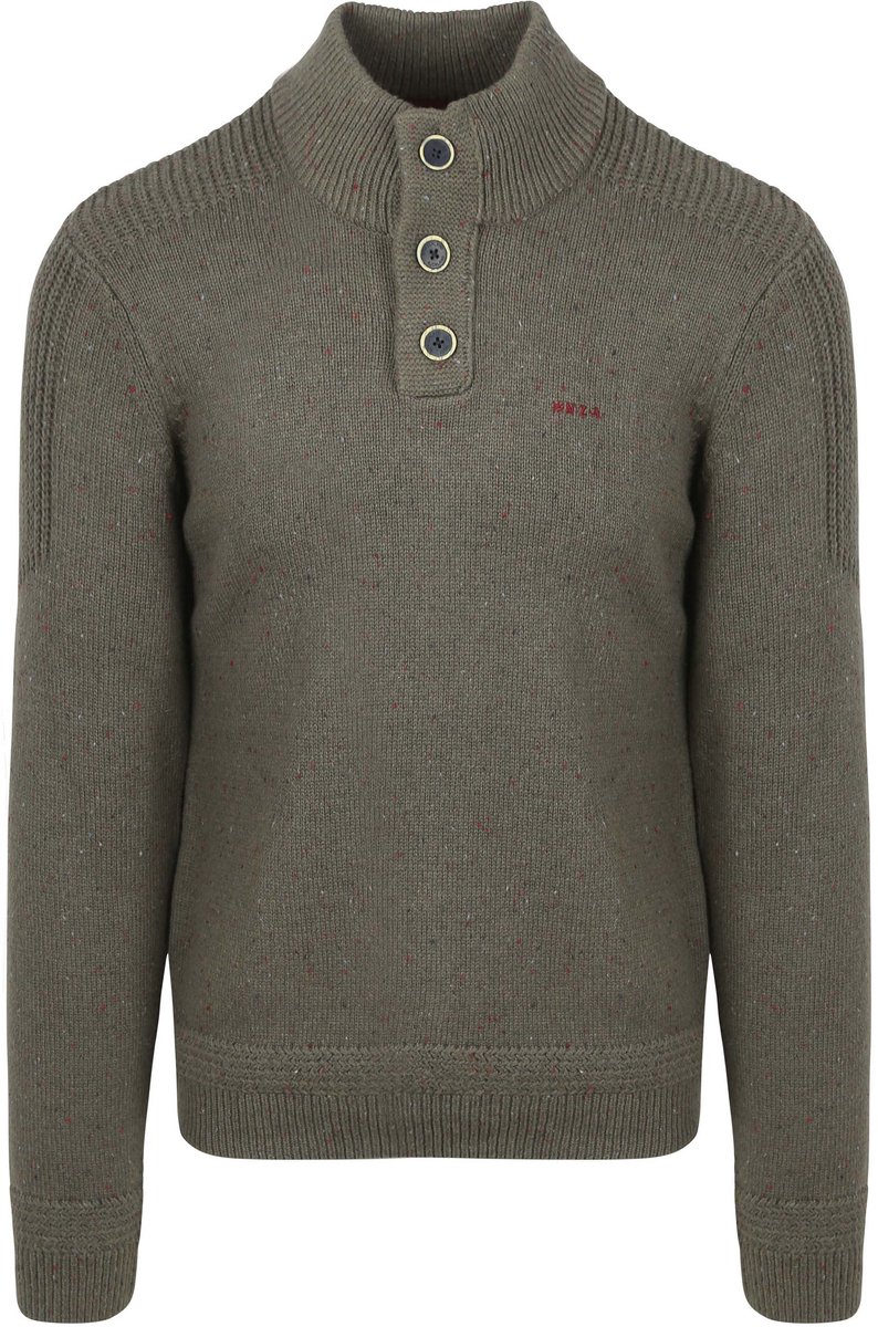 NZA - Groene half button trui
