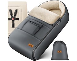 KIDIZ® Voetenzak voor Autostoeltje en Buggy met Ritssluiting - Baby Slaapzak Deken voor Maxi-Cosi & Wandelwagen / Kinderwagen - Antraciet