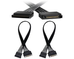 Pack of 2 - 15 Pin SATA Power Extension Cable - 30 cm Plug to Socket Extension Cable Adapter voor HDD - SSD - Optische Drives - DVD Branders - PCI Kaarten - Hard Drive