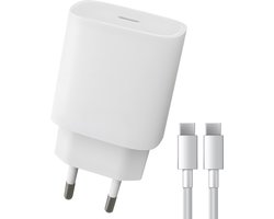 Nuvance USB C Adapter – 30W Snellader – Incl 2M Kabel – USB C – Oplader – USB C naar USB C – Oplaadkabel – Wit