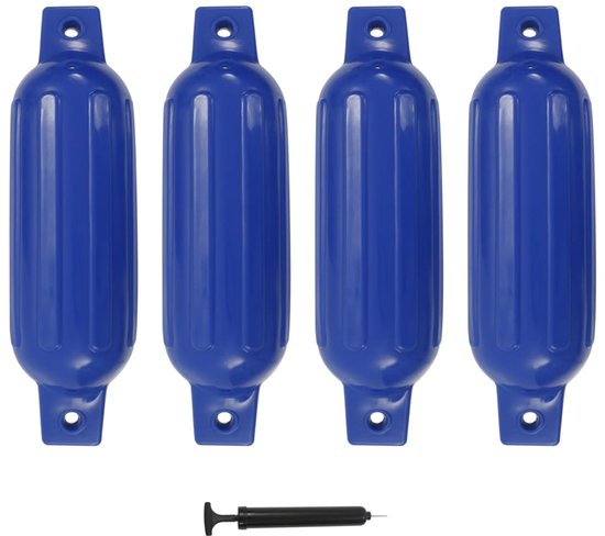 vidaXL Pare-chocs de bateau - Blauw - 41x11,5 cm - PVC - Set de 4 - Incl - pompe - Garde-boue