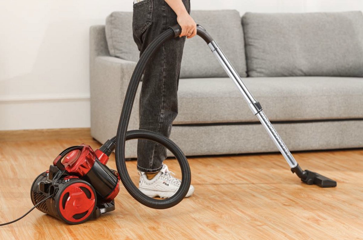 Swiss Pro+ Stofzuiger Zonder Zak - Red - Stofzuigers - Vacuum Cleaner Zakloos - 1600W - Sterke Zuigkracht - HEPA Filter - Compact, Licht & Krachtig - Gemakkelijk Schoon Te Maken — afbeelding 7