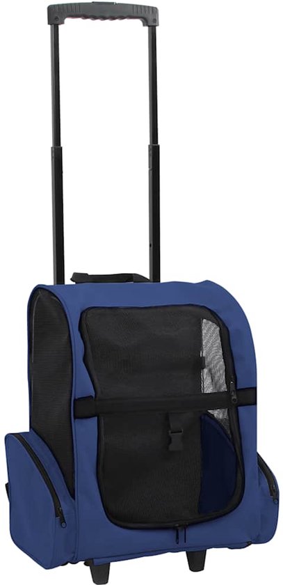 vidaXL Huisdierentrolley inklapbaar blauw