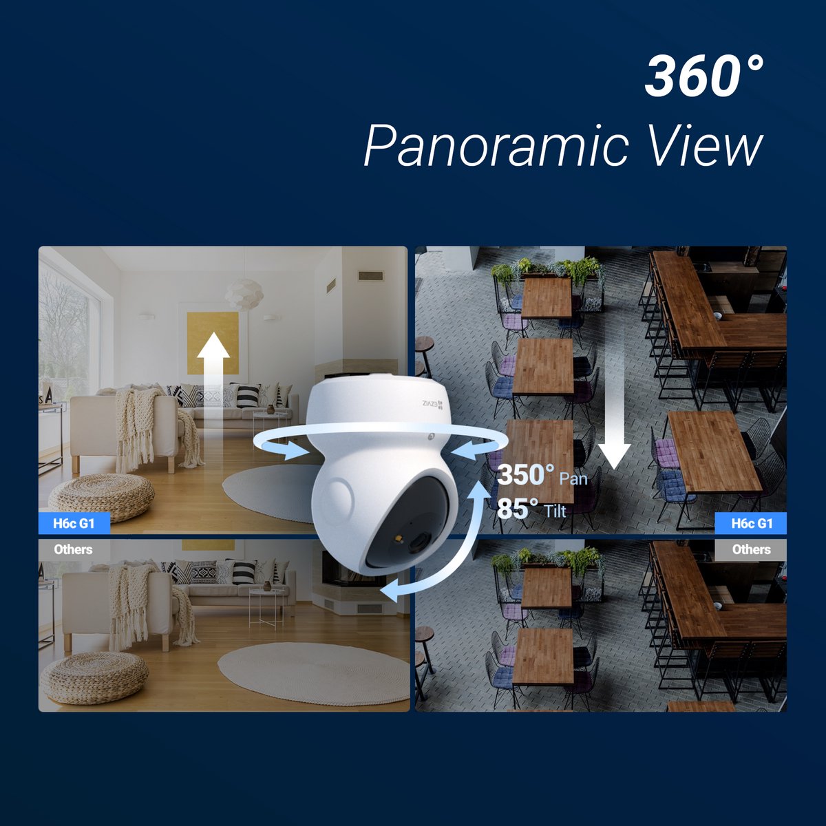 EZVIZ H6c G1 4K Beveiligingscamera Binnen - 360° Pan & Tilt - afbeelding 2