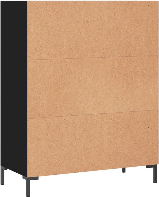 vidaXLSchappenkast 69,5x32,5x90 cm bewerkt hout zwart, wandkast, opbergkast, halkast, kast, bijzetkast, gangkast, bijzet kast, hoge kast, tv-kast