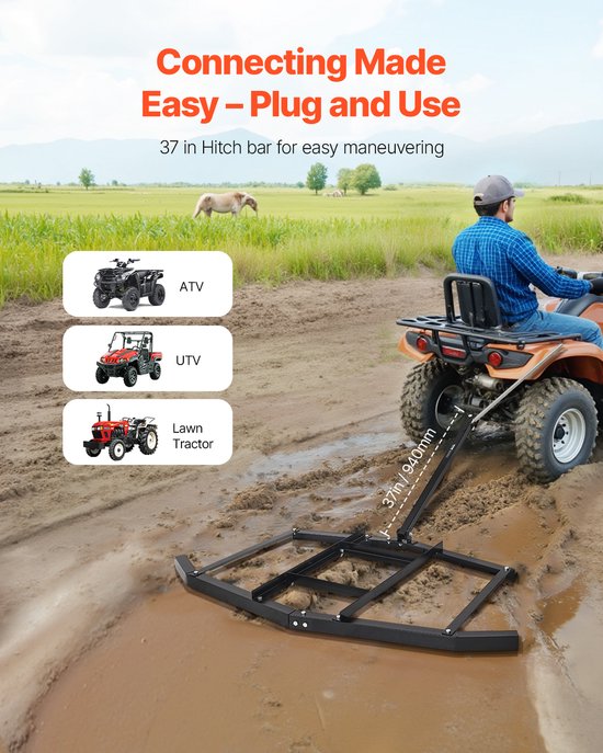 VEVOR Sleepeg Weideeg Weidesleep Gazontractor Veldeg 1670x860mm van VEVOR — afbeelding 5