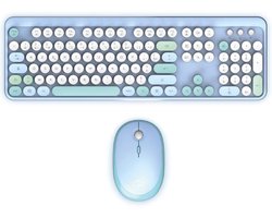 Wireless keyboard + mouse combination - MOBILITY LAB - Pure Color - Blue - Ergonomic design - Discreet typing