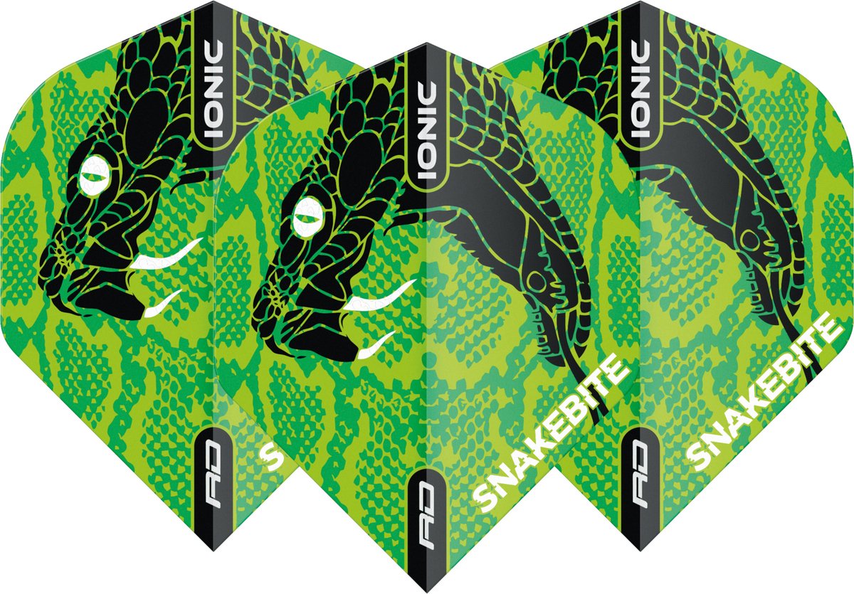 Red Dragon Peter Wright Hardcore Ionic Snakebite Green Head - Dart Flights