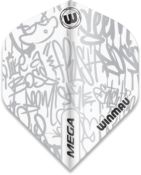 Winmau Mega Standard Graphic White - Dart Flights van Merkloos — afbeelding 3