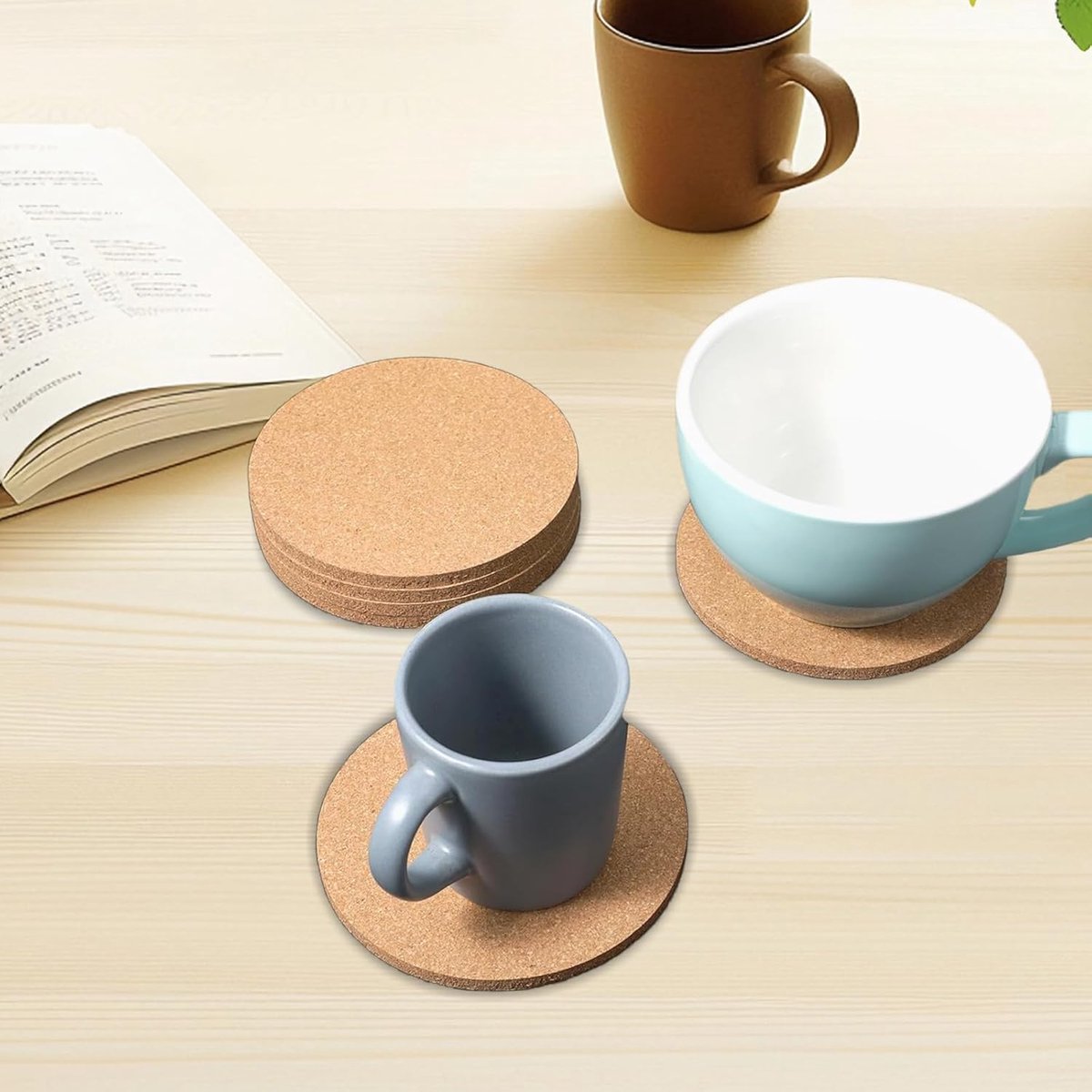 Set van 8 Korken Coasters - Diameter 19cm - Rond - 1cm Dikte - Voor Potten - Bakschalen - Pannen
