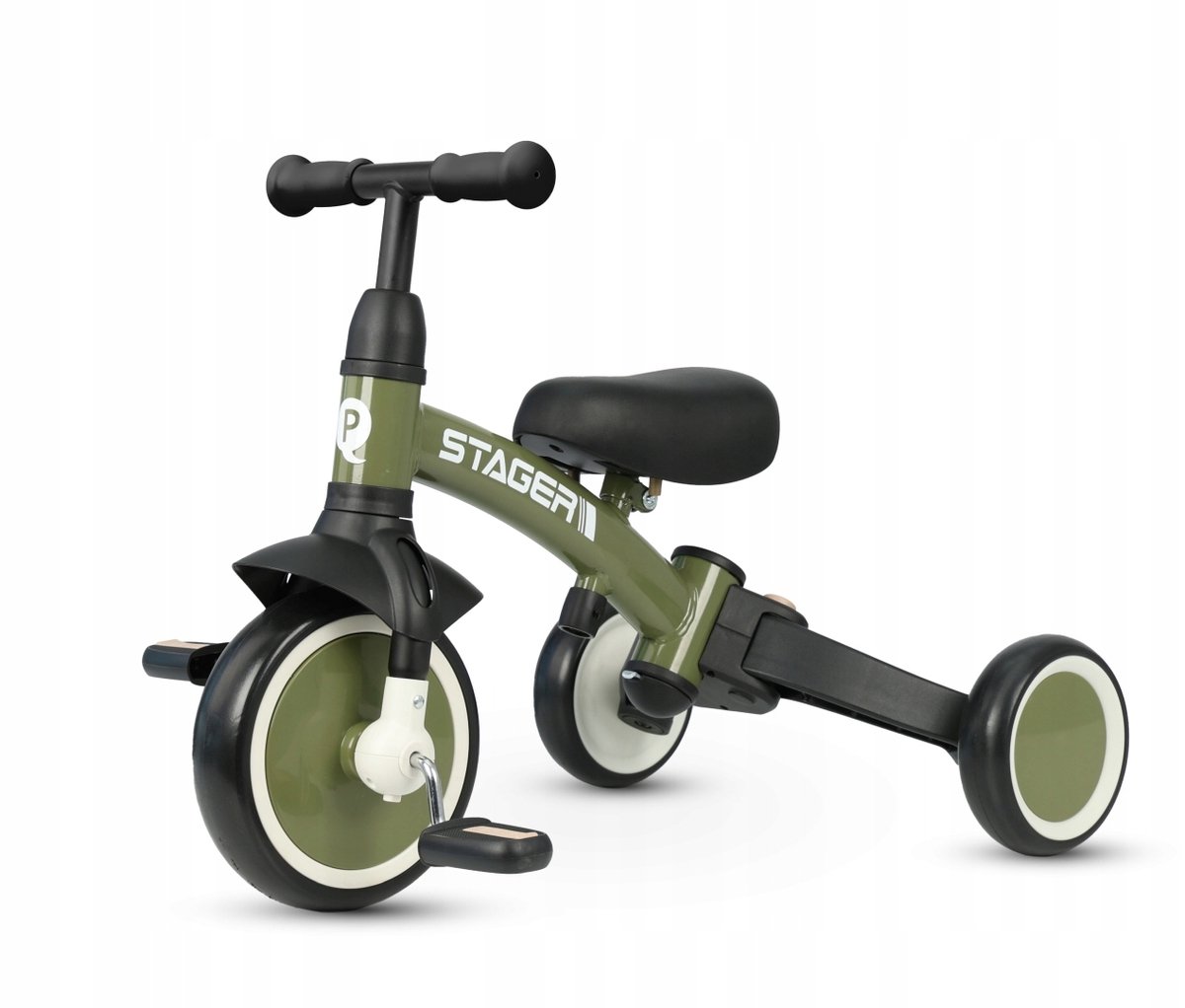 Qplay Stager Driewieler met Duwstang - Peuterfiets 3-in-1 Opvouwbaar - Roze