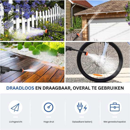 White-Label® Hogedrukreiniger Auto - Hogedrukspuit - Terrasreiniger van White-Label® — afbeelding 4