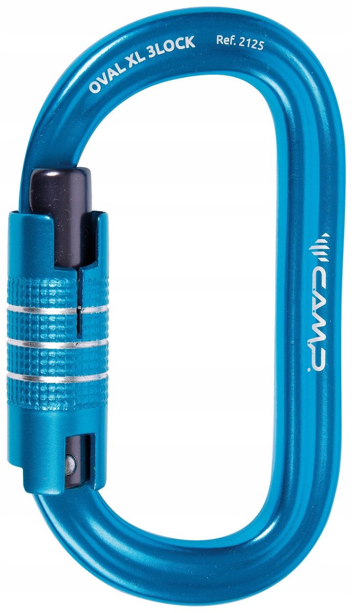 Camp Oval XL 3Lock Karabiner Blauw - Grote Opening