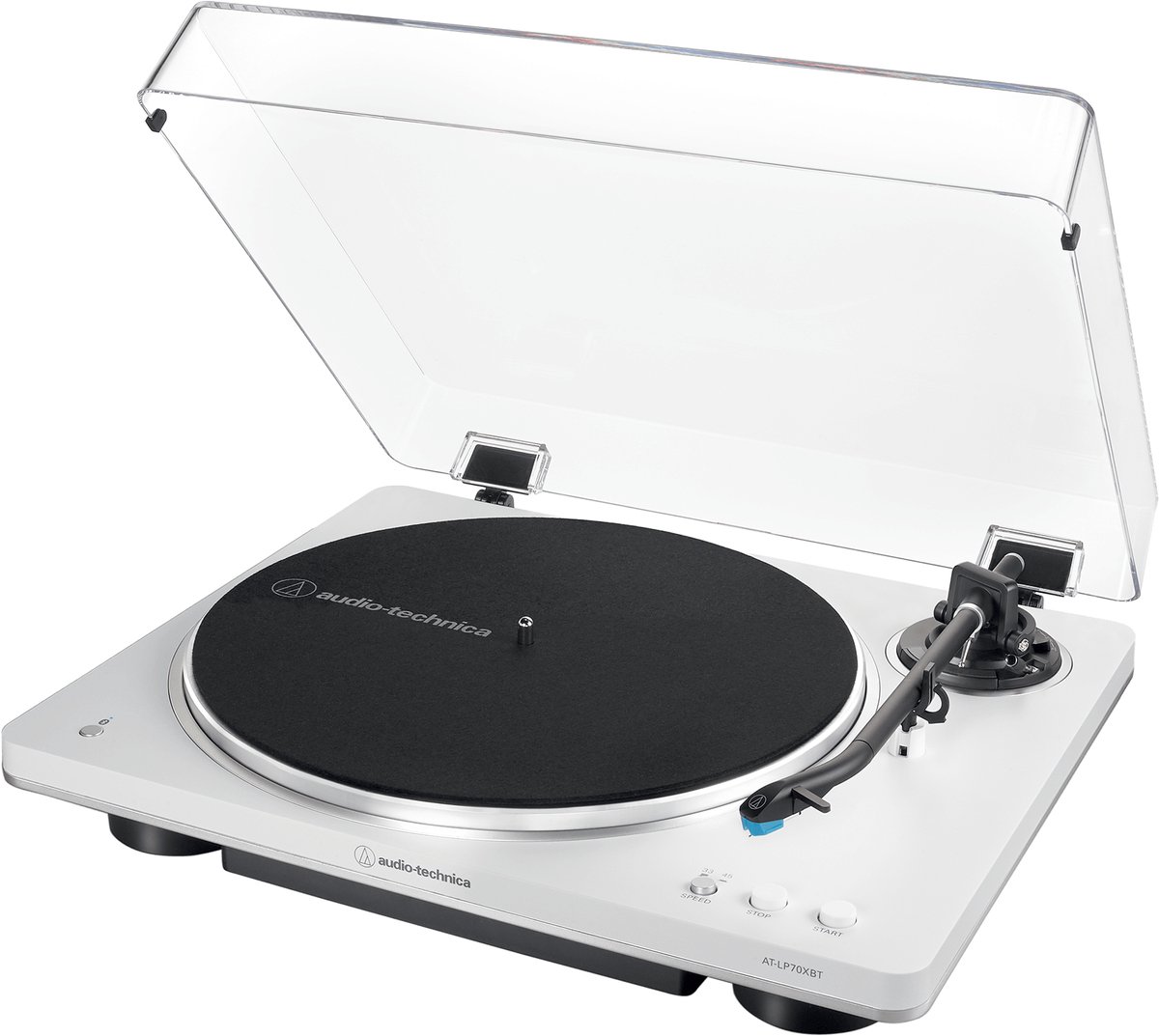 Audio-Technica AT-LP70XBT, Draaitafel met riemaandrijving, Volautomatisch, Zilver, Wit, Aluminium, 33 1/3,45 RPM, DC-motor