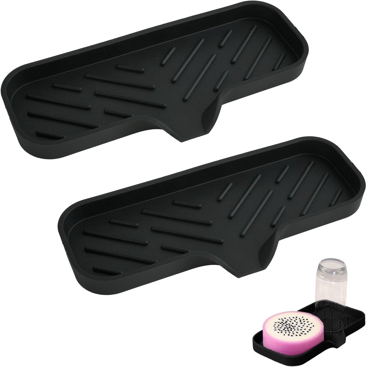 Unyqoos® Set van 2 siliconen zeepbakjes met drainage voor badkamer en keuken