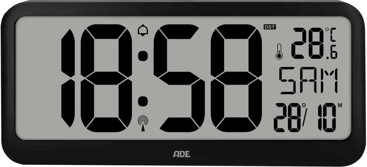 Ade Digitale Xl Klok Met Xxl-cijfers Radiogestuurd - Incl. 4x Aa