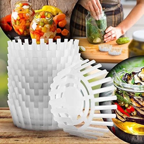 Set de poids de fermentation ST TRADING - Poids de mise en conserve en plastique avec filet pour Bocaux à conserves