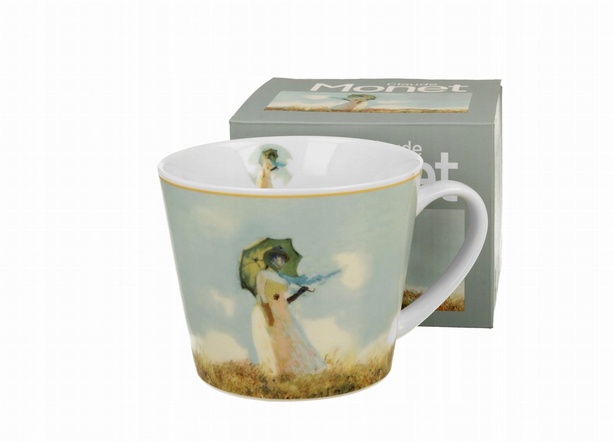 Duo Porseleinen Mok 'Vrouw met Parasol' - C. Monet, 600ml