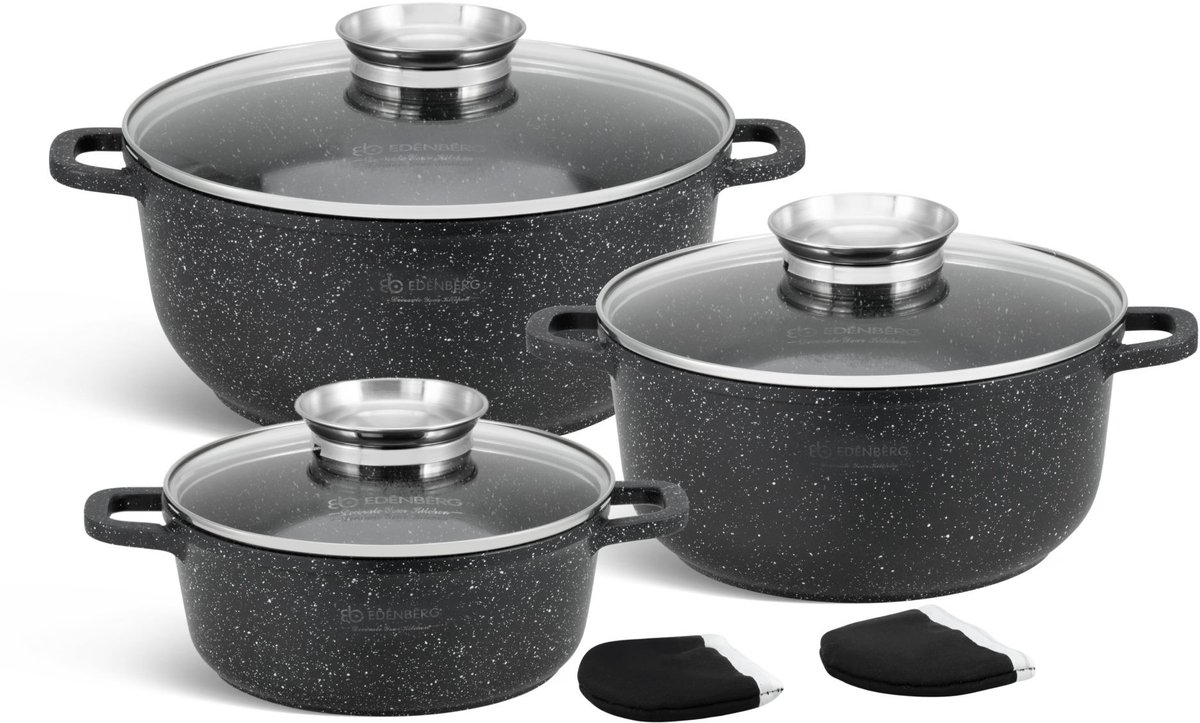 EDENBERG Marmite Set 6-delig - Anti-aanbaklaag, inductie en gas