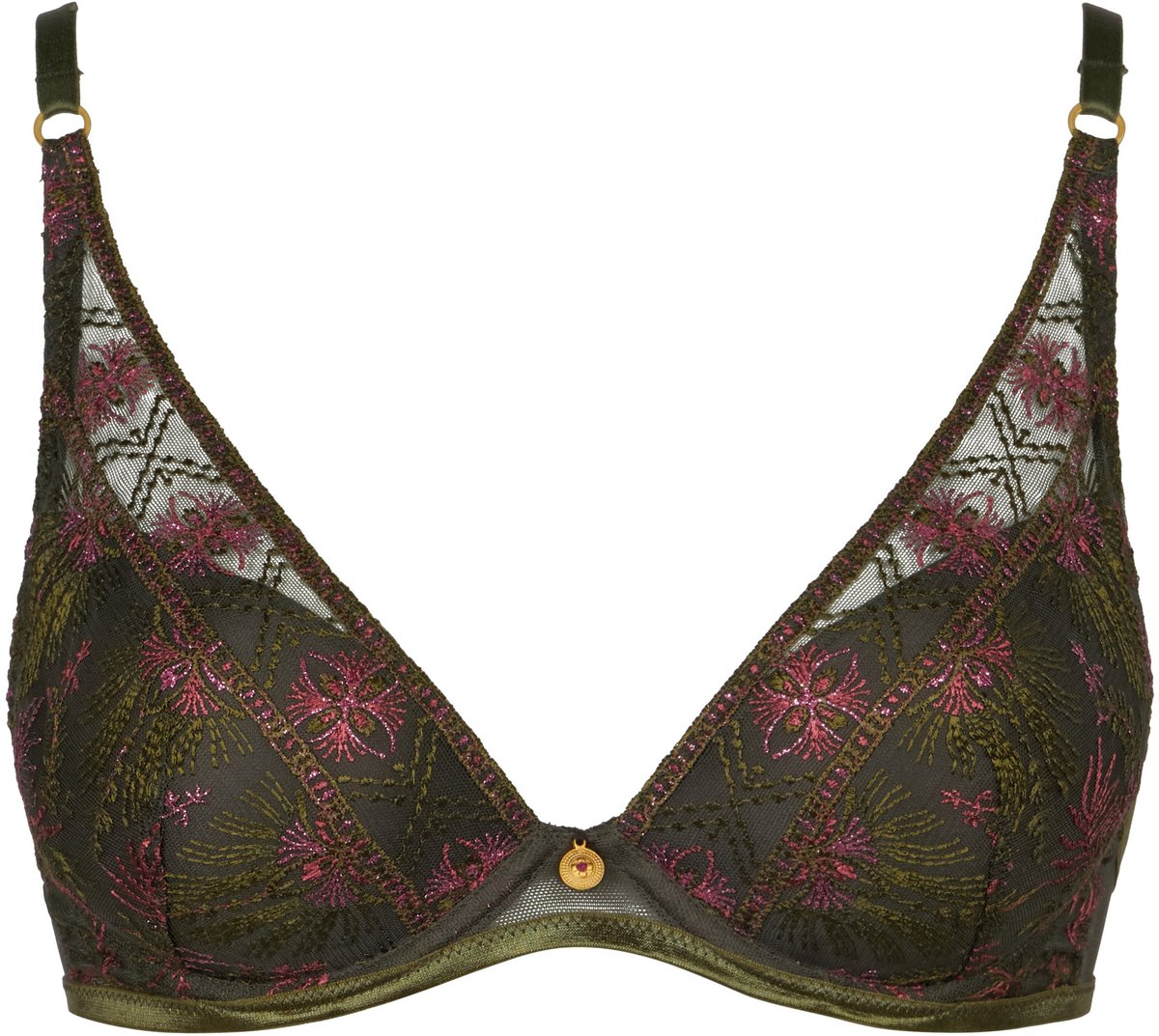 Aubade Sound Of Heart Plunge Push Up BH Dark Garden Groen