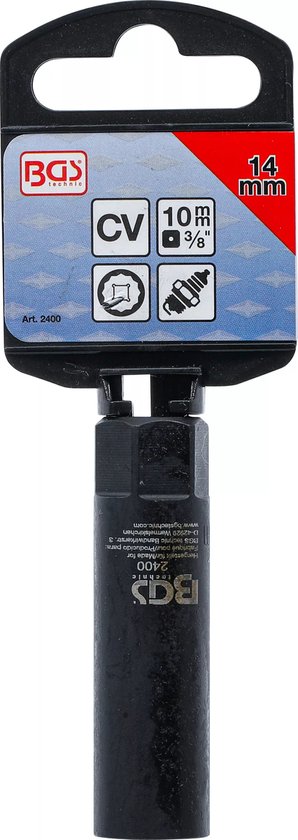 Clé à douille pour bougie d'allumage BGS 3/8", douille pour bougie d'allumage | 14 mm | paroi extra fine