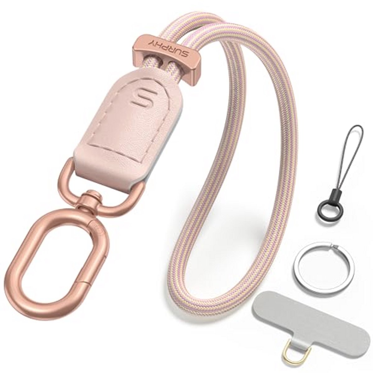 Verstelbare Lanyard Polsband voor Telefoon met Metalen Gesp - Korte Kunstlederen Koord Geschikt voor Alle Telefoons, Portemonnee, Sleutelhanger en USB Stick