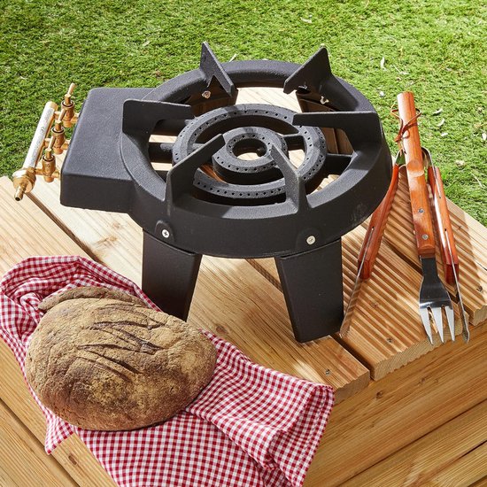 VIN® Wokbrander - Kookbrander - Wok Brander - Met Regelaar - Propaan/Gas - Voor Buiten - Camping Kooktoestel - 4 Potige Gaskoker - Zwart van Merkloos — afbeelding 4