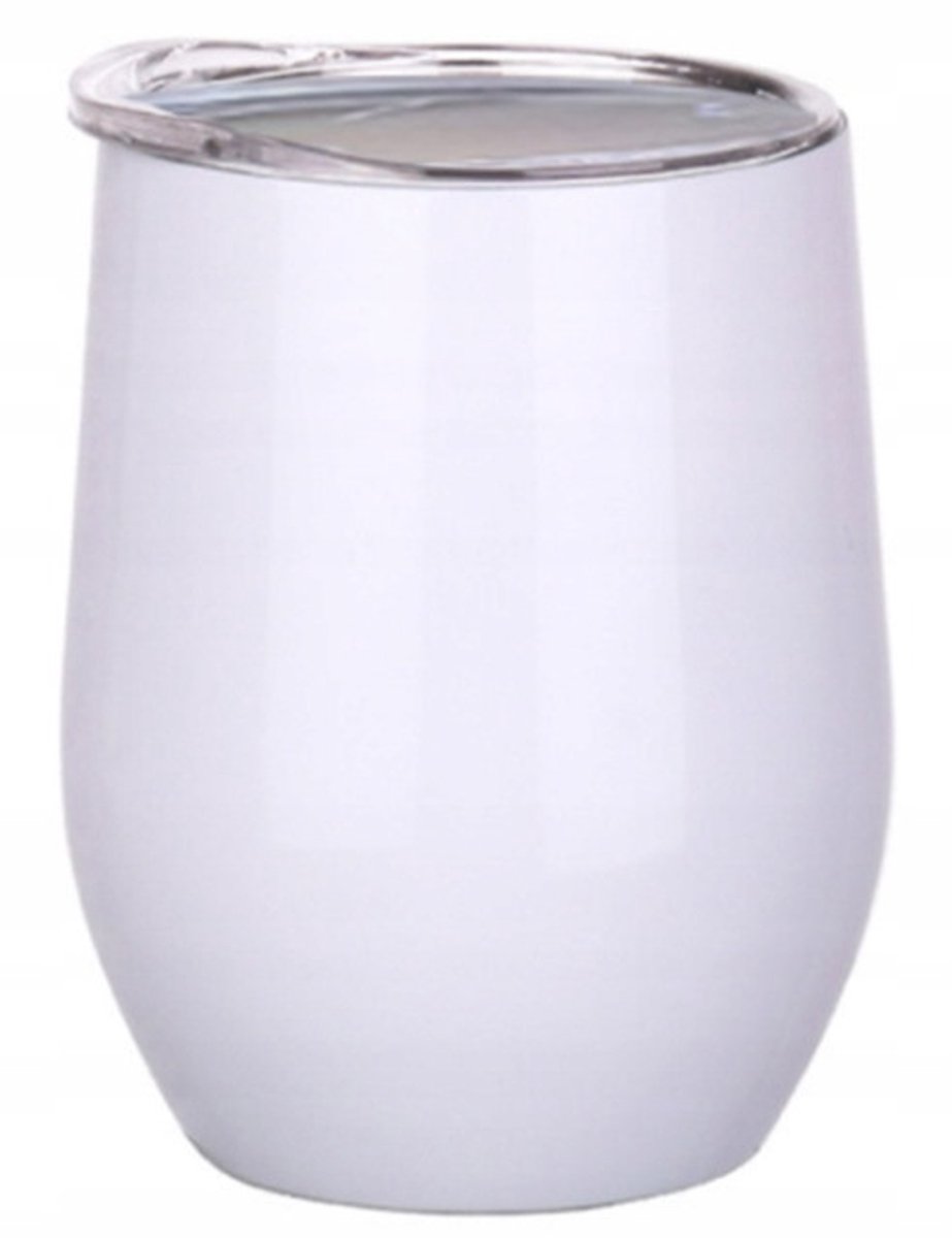Merkloos Thermosbeker 350ml - Wit, Ideaal voor Koffie, Thee & Yerba Mate