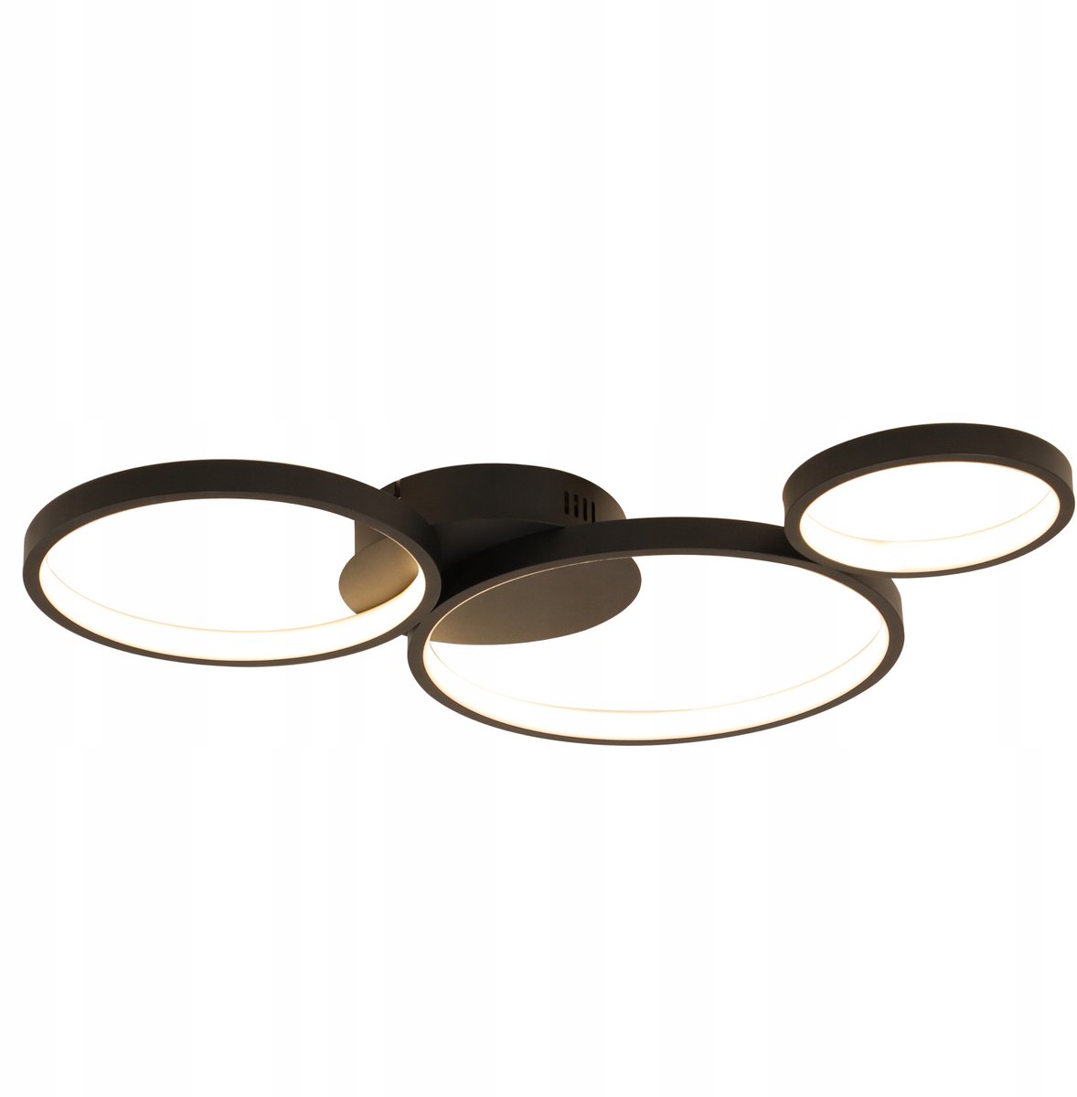 Moderne zwarte LED Plafond hanglamp met 3 ringen voor slaapkamer