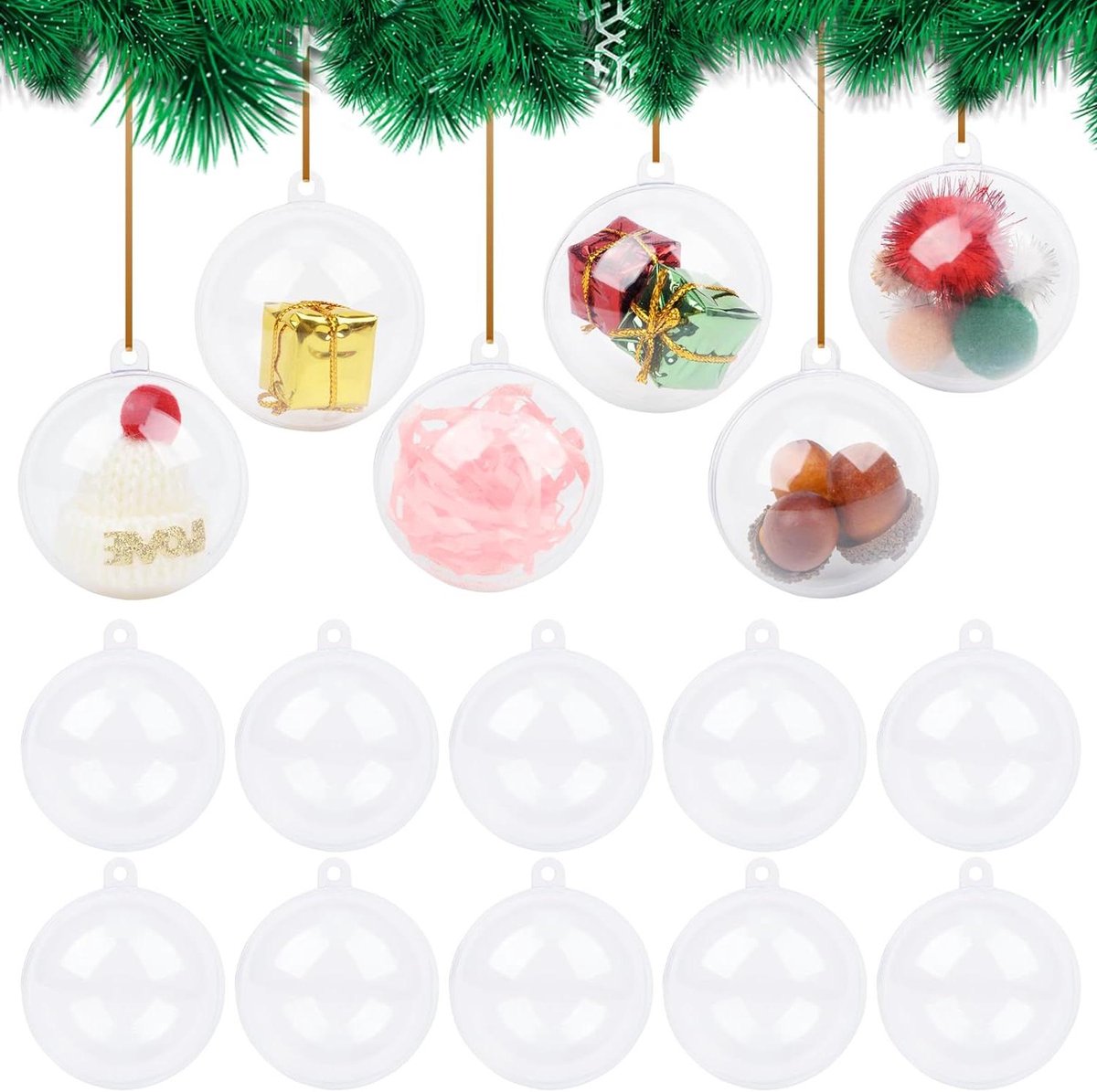 Transparante plastic kerstballen om te vullen - DIY knutselwerkjes voor kinderen