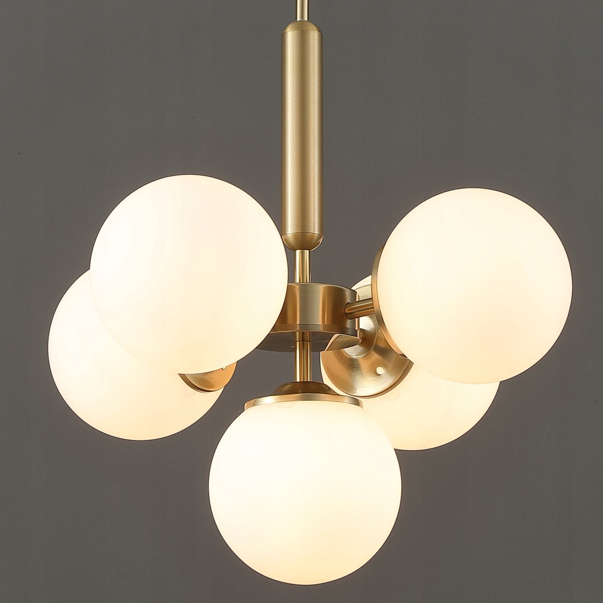 Gouden Moderne Plafondlamp Hanglamp Bollen Melkglas E27 - 5 lichts