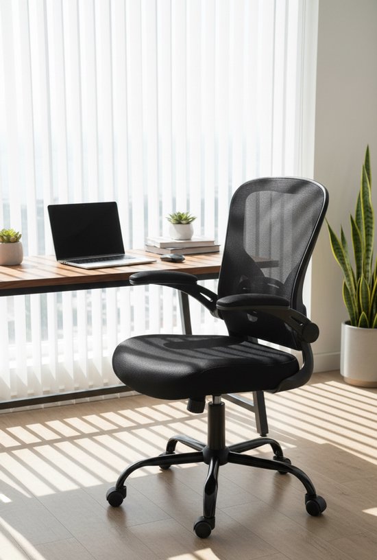 Ergonomische Bureaustoel Van Ademend Mesh En Verstelbare Hoofdsteun Mesh Wit