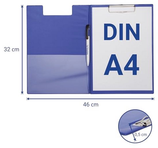 perfect line - Klembordmap DIN A4 met magnetische sluiting - gemaakt van duurzaam kunstleer in stijlvolle lederlook - Premium zakelijke mappen in elegante kleuren (2 mappen - zwart