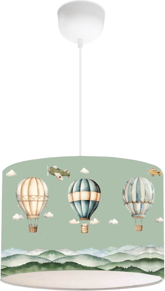 Kinder hanglamp Rugby groen met heteluchtballon motief lux.pro