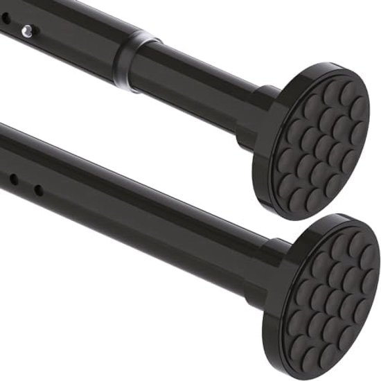 JGS Premium - Uittrekbare Gordijnstang Zwart 60-85cm | Geen Boren