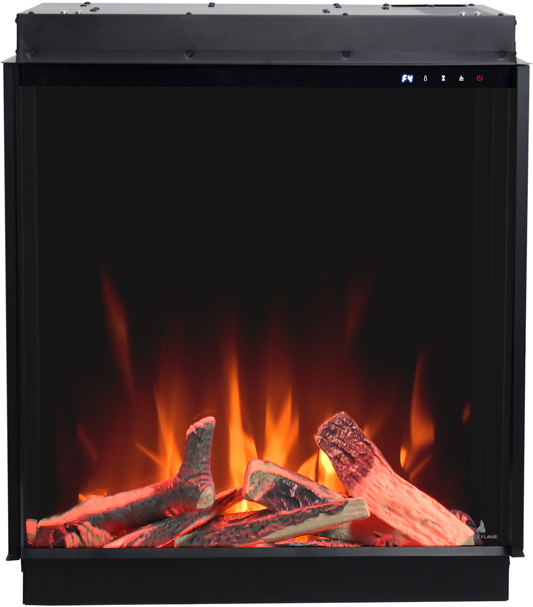 Lumea Fires Sero 29" inch - Elektrische inbouw sfeerhaard 3D – Haard met Verwarming – Sfeerhaard Elektrisch geschikt voor Cinewall – 3 Zijdige Sfeerhaarden – Elektrische Kachel Sfeerhaard – Bedienbaar via Bluetooth app of afstandsbediening – Zwart