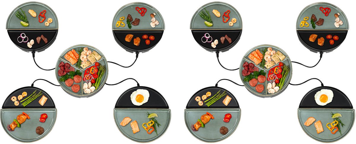 Bourgini Chef's Dinner Party Gourmetstel – Glazed Grey – 8 Personen – Bakplaat – PFAS-vrij - Vaatwasserbestendig