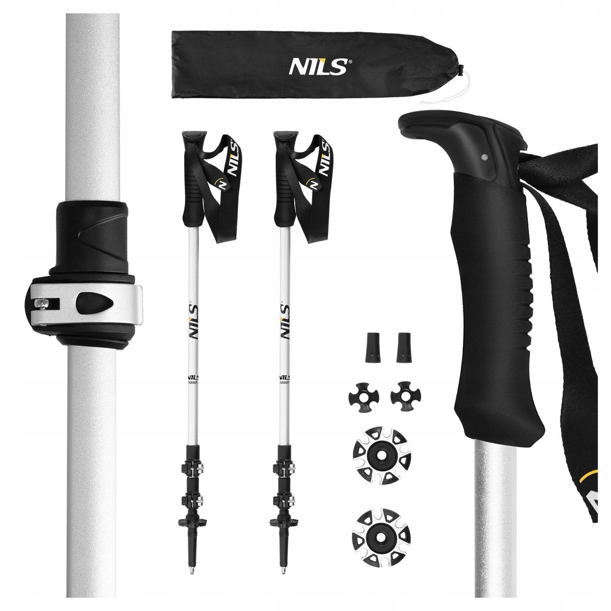 Nils TK8602 Trekkingstokken Nordic Walking Verstelbaar Wit