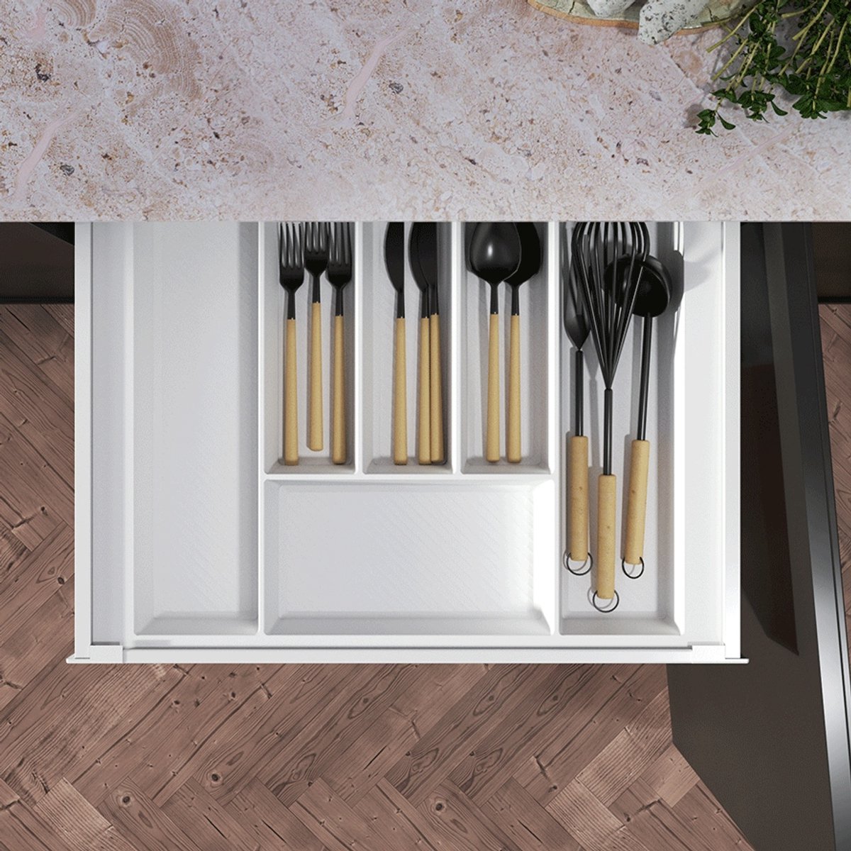 Rejs MAX 60 Keukenlade Organizer Bestek Wit 550x490mm