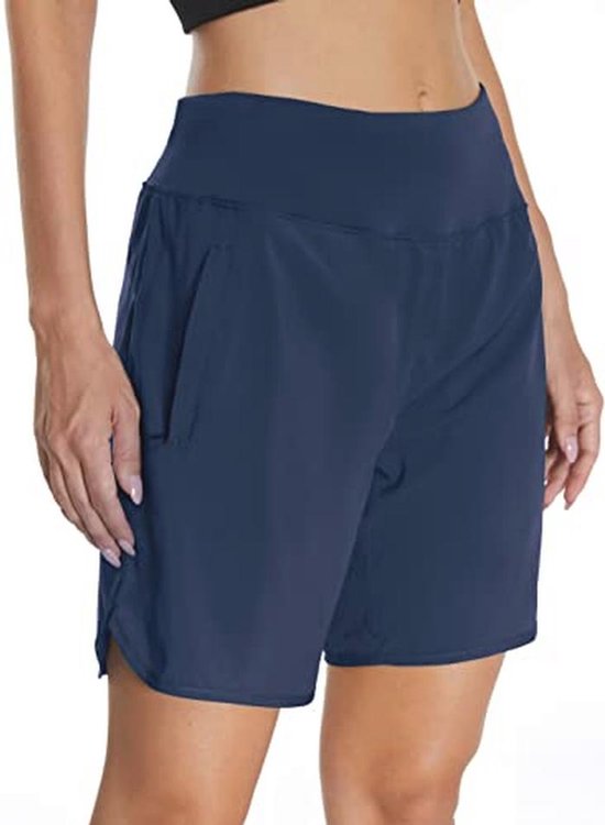 Mesing Sportbroek voor dames, kort, 2-in-1 sportshorts, zomer, veters