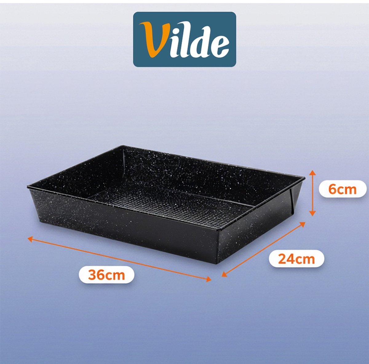 Bakvorm Graniet 36x24x6 cm - Springvorm - Vorm voor Bakken - Taartvorm - Bakplaat – foto 5