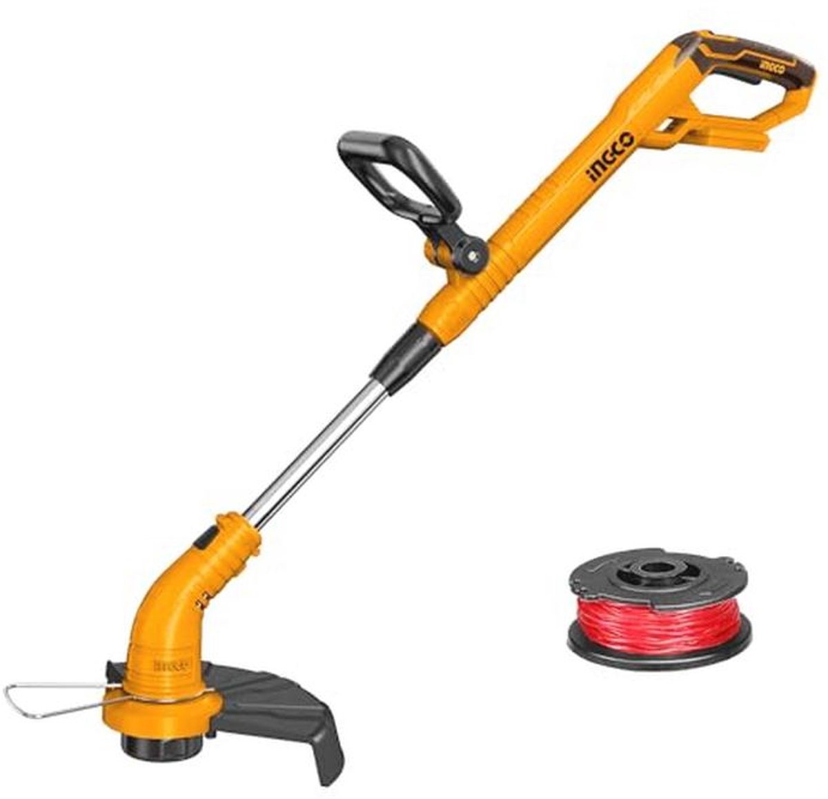 Accu-grastrimmer 20 V met instelbare handgreep en automatische kabeltoevoer